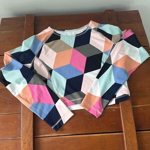 Cropped top swim rash guard